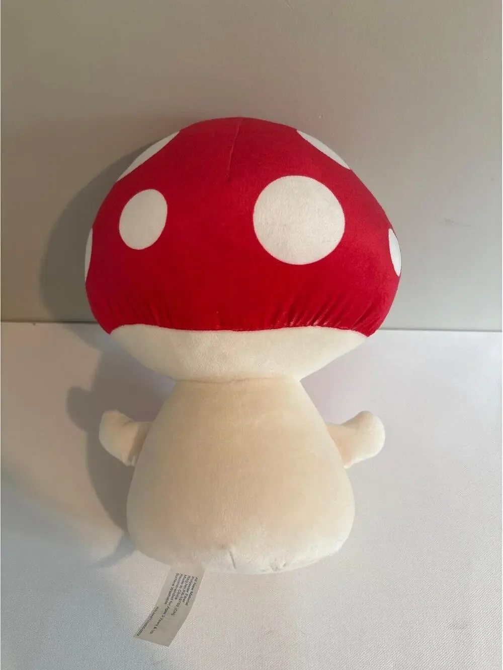 Cute soft plush mushroom with red top and white spots